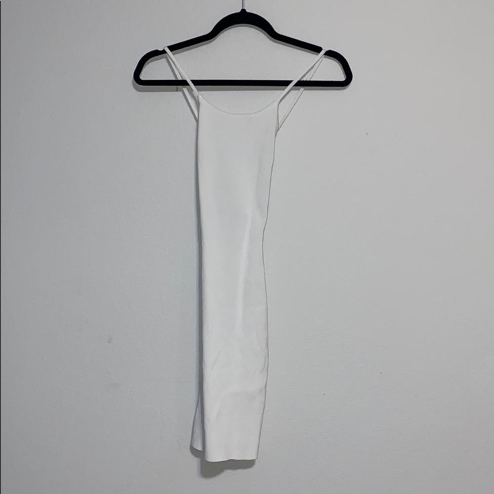 White criss crossed strap dress